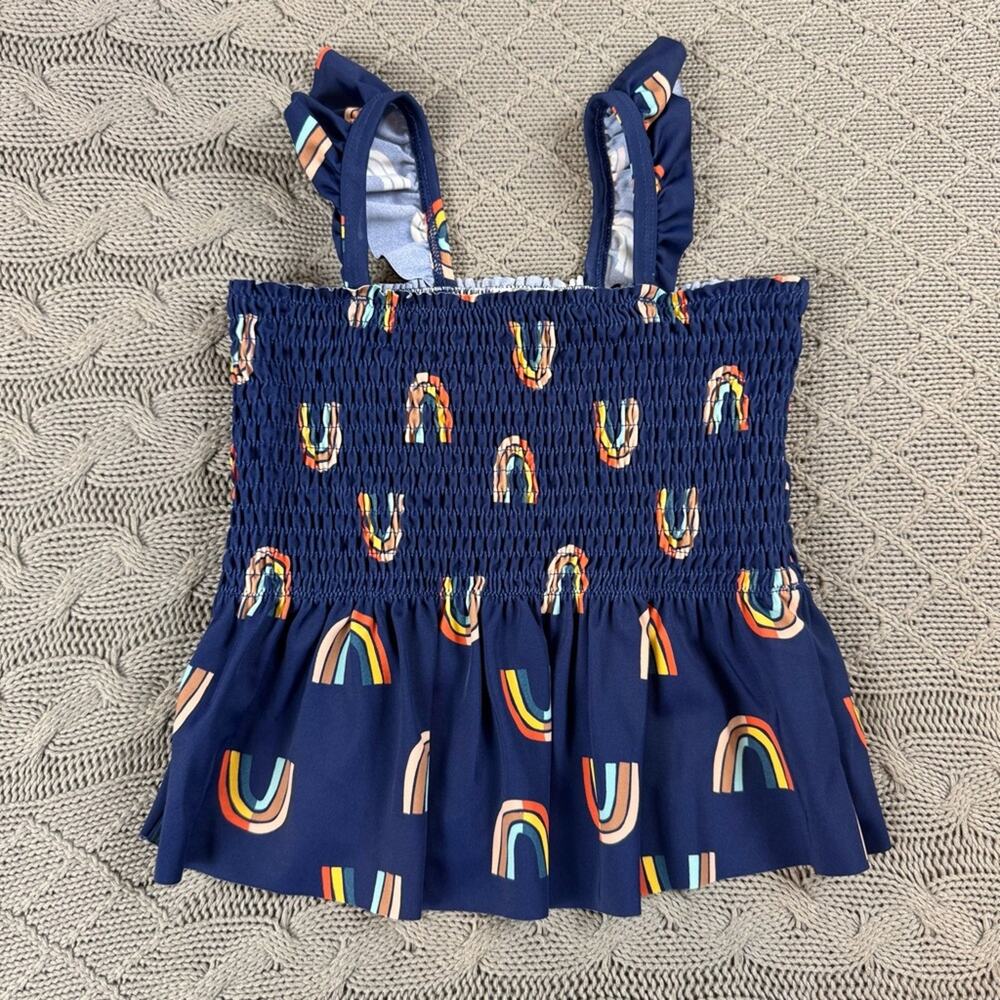 Hanna Andersson Sunblock Mixin Tankini ~ Rainbow & Navy ~ 3/90